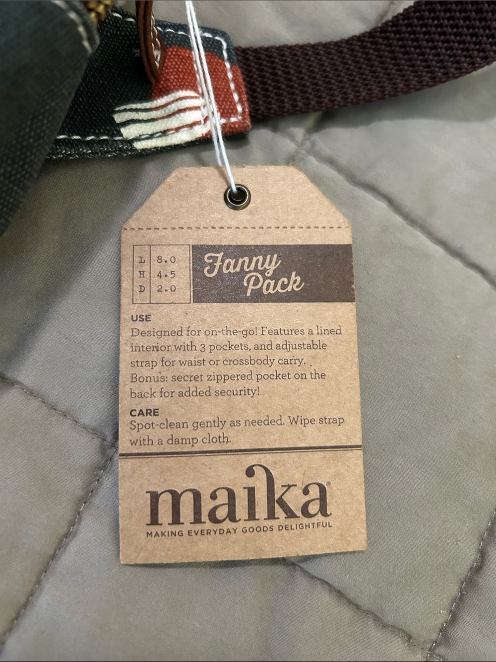 Maika Mendocino Charcoal Grey and Rust Mushroom Fanny Pack or Crossbody bag - Picture 2 of 9